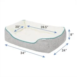 Frisco Sherpa Rectangular Bolster Cat & Dog Bed -Hot Sale Pet Supplies 144851 PT1. AC SS1800 V1647896038