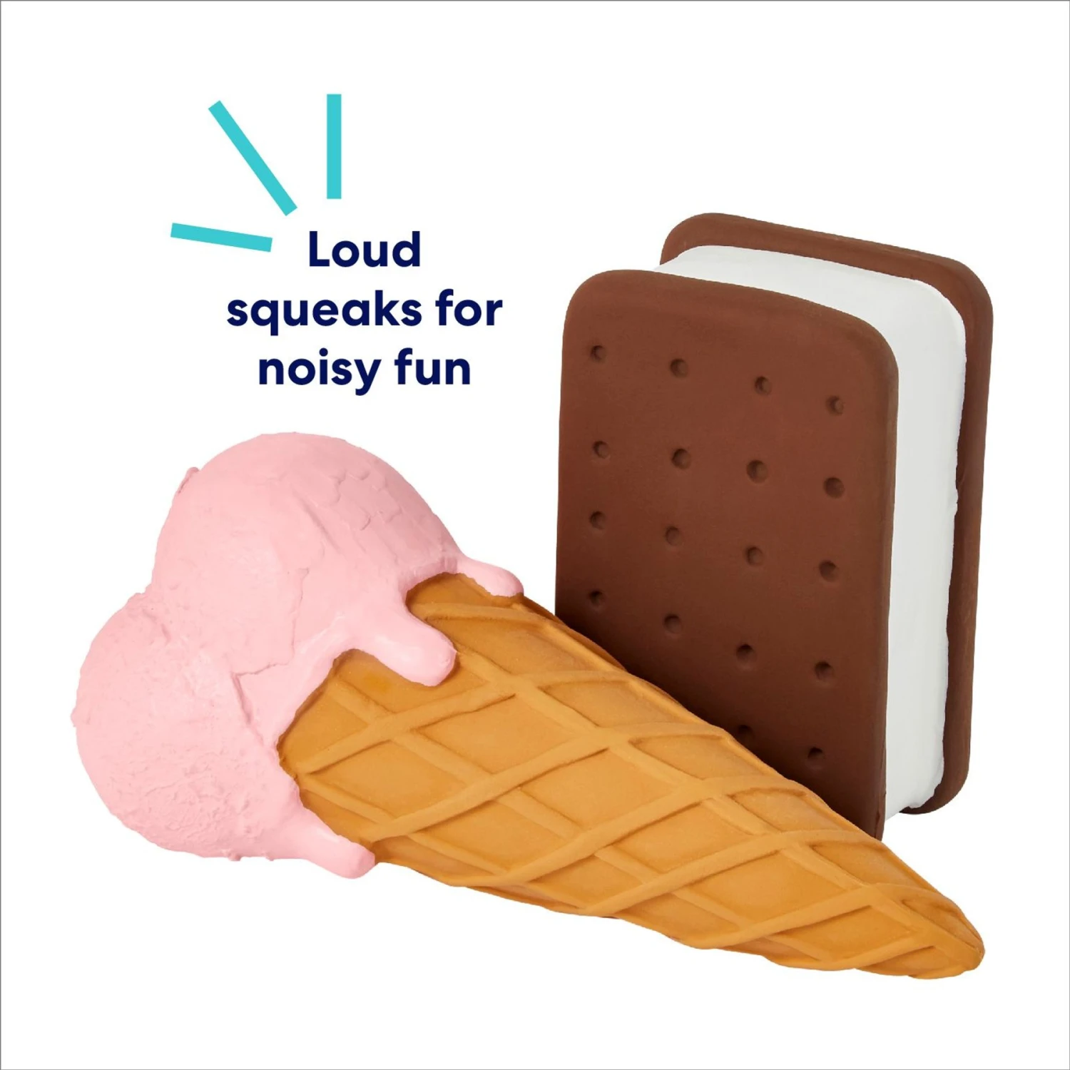 Frisco Ice Cream Sandwich & Ice Cream Cone Latex Squeaky Dog Toy 5 Frisco Ice Cream Sandwich & Ice Cream Cone Latex Squeaky Dog Toy - Image 3