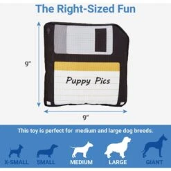 Frisco Retro Floppy Disc Ballistic Nylon Plush Squeaky Dog Toy -Hot Sale Pet Supplies 230304 PT1. AC SS1800 V1599945063