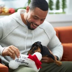 Frisco Holiday My First Christmas Bone Plush Squeaky Dog Toy -Hot Sale Pet Supplies 233166 PT2. AC SS1800 V1601304755