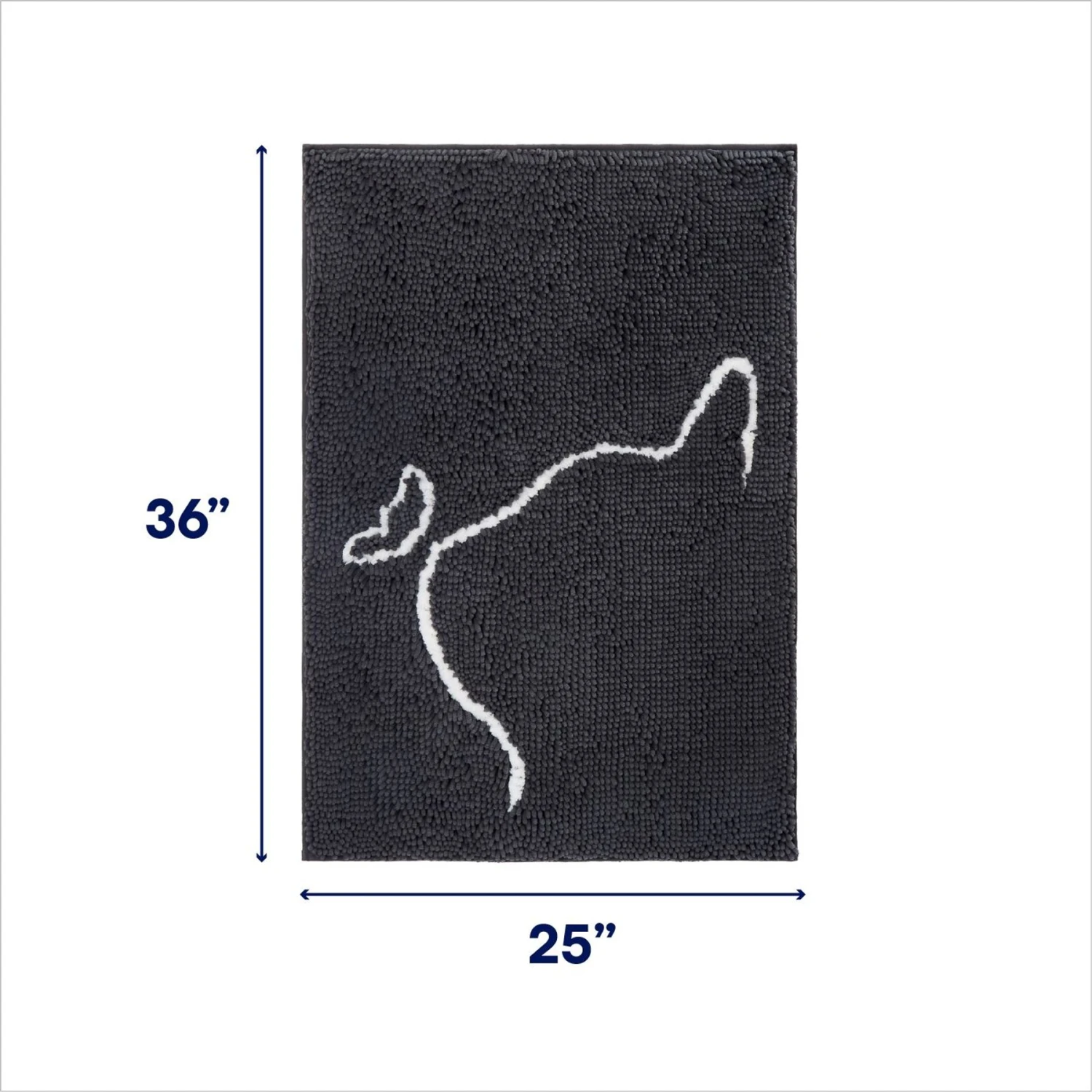 Frisco Microfiber Chenille Cat Silhouette Litter Mat 4 Frisco Microfiber Chenille Cat Silhouette Litter Mat - Image 2
