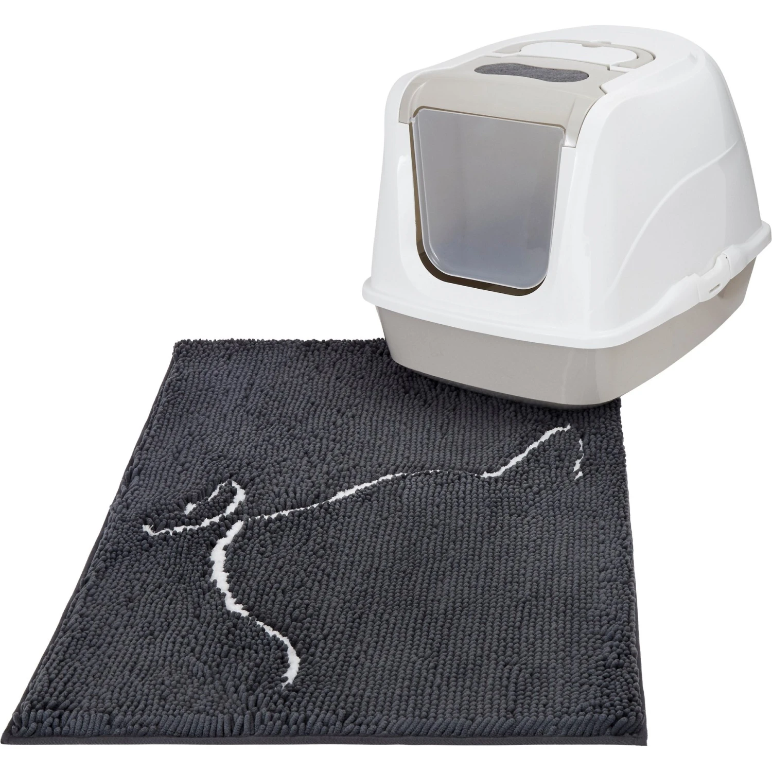 Frisco Microfiber Chenille Cat Silhouette Litter Mat 6 Frisco Microfiber Chenille Cat Silhouette Litter Mat - Image 4