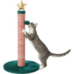 Frisco Holiday 29.5-in Candy Cane Sisal Cat Scratching Post With Toy -Hot Sale Pet Supplies 236565 PT2. AC SS1800 V1601342456