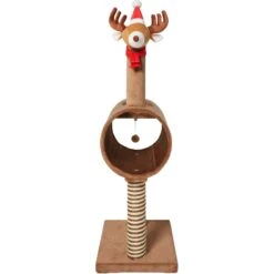 Frisco Holiday 52.3-in Reindeer Cat Scratching Post & Tunnel -Hot Sale Pet Supplies 236569 PT3. AC SS1800 V1601332856