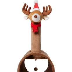 Frisco Holiday 52.3-in Reindeer Cat Scratching Post & Tunnel -Hot Sale Pet Supplies 236569 PT4. AC SS1800 V1601340995