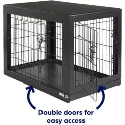 Frisco Double Door Furniture Style Dog Crate, Black -Hot Sale Pet Supplies 253026 PT3. AC SS1800 V1615840384