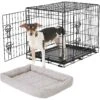 Frisco Fold & Carry Double Door Collapsible Wire Dog Crate & Frisco Gray Basket Weave Dog Crate Mat -Hot Sale Pet Supplies 255477 MAIN. AC SS1800 V1604096520