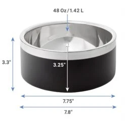 Frisco Insulated Two-Toned Non-Skid Stainless Steel Dog & Cat Bowl -Hot Sale Pet Supplies 257168 PT1. AC SS1800 V1612488392