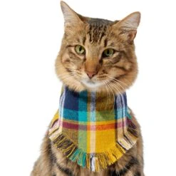 Frisco Blue/Yellow Plaid Dog & Cat Flannel Bandana -Hot Sale Pet Supplies 267901 PT3. AC SS1800 V1637677287