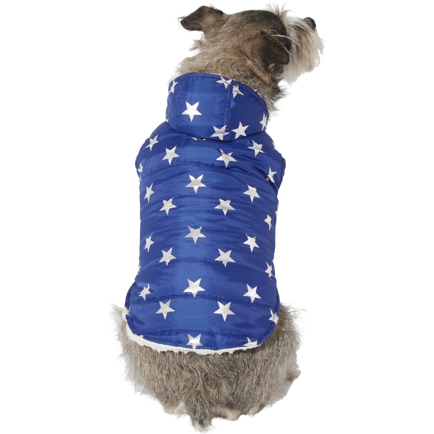 Frisco Mediumweight Metallic Star Print Insulated Dog & Cat Parka, Navy 3 Frisco Mediumweight Metallic Star Print Insulated Dog & Cat Parka, Navy