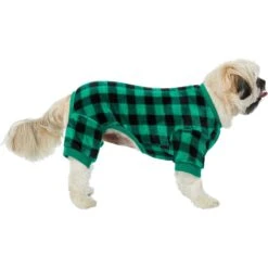 Frisco Dog & Cat Cozy Plush Fleece PJs, Green Plaid -Hot Sale Pet Supplies 268517 PT2. AC SS1800 V1637669565