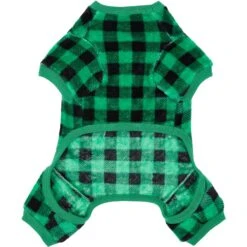 Frisco Dog & Cat Cozy Plush Fleece PJs, Green Plaid -Hot Sale Pet Supplies 268517 PT4. AC SS1800 V1637682124