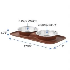 Frisco Silicone Stainless Steel Double Diner Dog & Cat Bowl, Brown 10 Frisco Silicone Stainless Steel Double Diner Dog & Cat Bowl, Brown -Hot Sale Pet Supplies 277551 PT1. AC SS1800 V1628862093