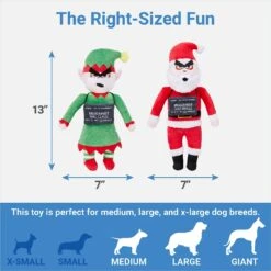 Frisco Holiday Bad Santa & Elf Plush Squeaky Dog Toy -Hot Sale Pet Supplies 287223 PT1. AC SS1800 V1637705015
