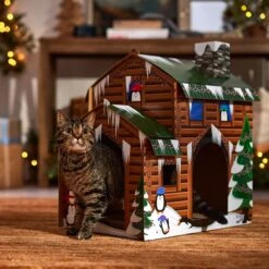 Frisco Holiday Log Cabin Cardboard Cat House -Hot Sale Pet Supplies 287287 PT4. AC SS1800 V1695045245