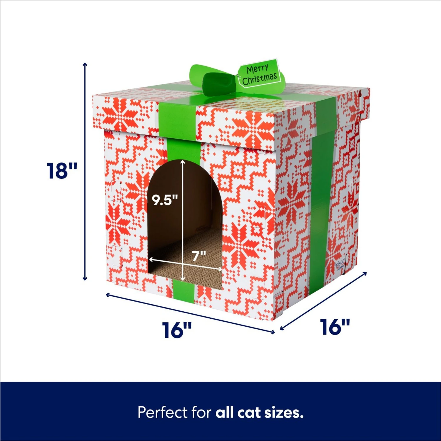 Frisco Holiday Gift Box Cardboard Cat House 4 Frisco Holiday Gift Box Cardboard Cat House - Image 2