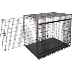 Frisco Heavy Duty Enhanced Lock Sliding Double Door Fold & Carry Wire Dog Crate & Mat Kit, 54 Inch -Hot Sale Pet Supplies 297463 PT6. AC SS1800 V1633115115