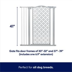 Frisco Metal Geometric Pattern Extra Tall Auto-close Dog Gate -Hot Sale Pet Supplies 299514 PT1. AC SS1800 V1625852497