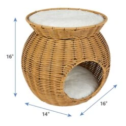 Frisco Round Wicker Cat Condo With Top Perch -Hot Sale Pet Supplies 316646 PT1. AC SS1800 V1634143631