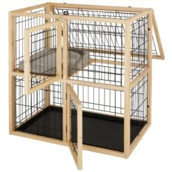 Frisco Collapsible Wood & Wire Cat Cage Playpen, 2 Level -Hot Sale Pet Supplies 323214 PT3. AC SS1800 V1645493866