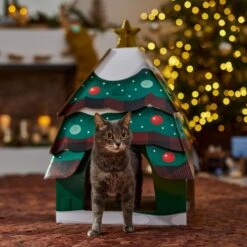 Frisco Holiday Christmas Tree Cardboard Cat House -Hot Sale Pet Supplies 360879 PT4. AC SS1800 V1695648149