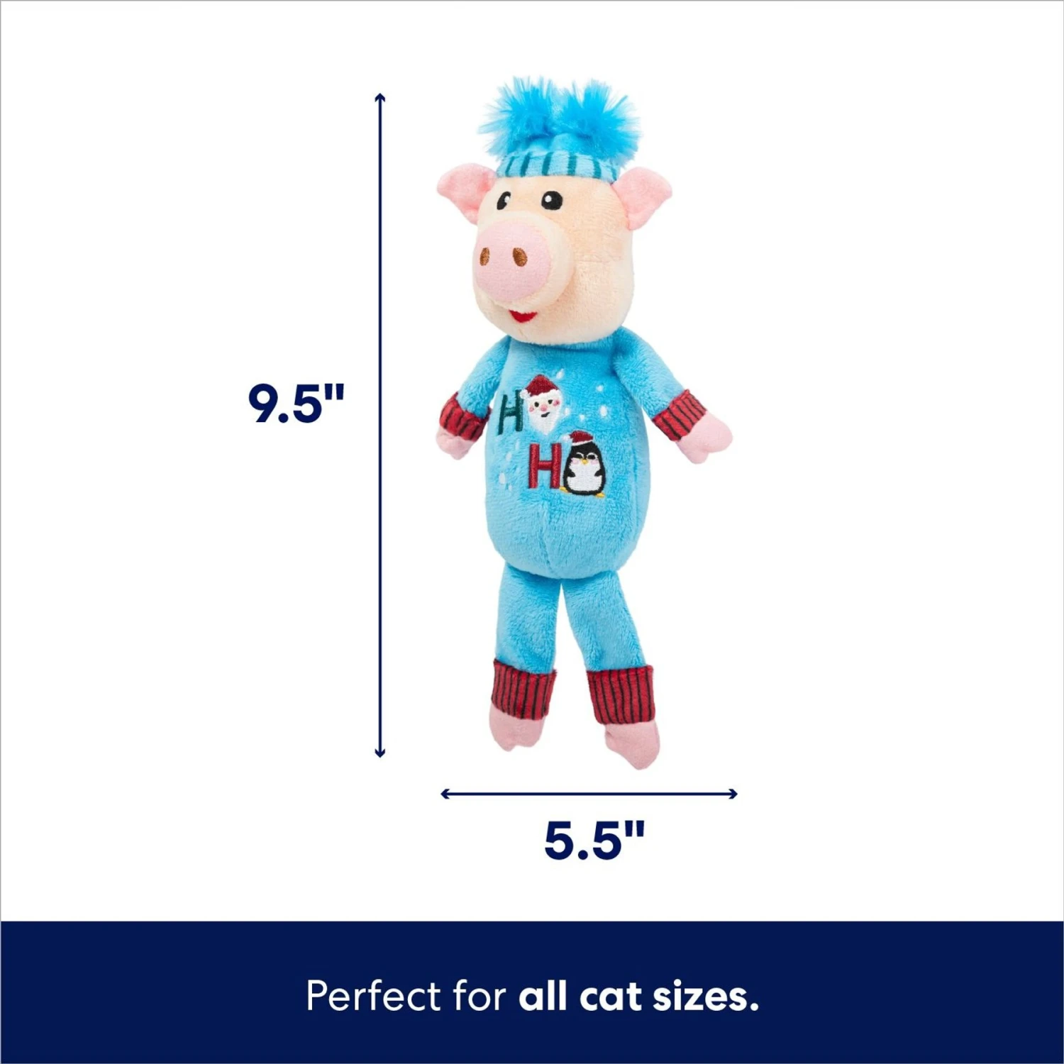 Frisco Pig In Pajamas Plush Kicker Cat Toy With Catnip 4 Frisco Pig In Pajamas Plush Kicker Cat Toy With Catnip - Image 2