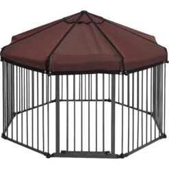 Frisco Outdoor Galvanized Steel 8-Panel Configurable Gate And Playpen With Oxford Roof -Hot Sale Pet Supplies 507086 PT3. AC SS1800 V1666021842