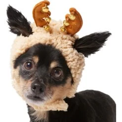 Frisco Sherpa Reindeer Dog & Cat Hat With Bells -Hot Sale Pet Supplies 745646 PT2. AC SS1800 V1694800749