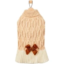 Frisco Cable Knit Dog & Cat Sweater Dress With Velvet Bow -Hot Sale Pet Supplies 745838 PT4. AC SS1800 V1694793759