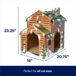 Frisco Holiday Log Cabin Cardboard Cat House & Frisco Holiday Santa's Workshop Cardboard Cat House -Hot Sale Pet Supplies 986198 PT2. AC SS1800 V1698257738