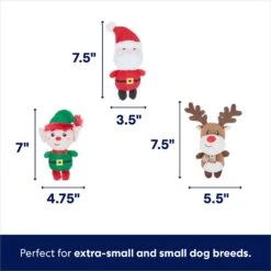 Frisco Holiday Santa's Helpers Plush Squeaky Dog Toy, 3 Count & Frisco Holiday Tree Thin Plush Squeaky Dog Toy -Hot Sale Pet Supplies 986222 PT2. AC SS1800 V1698257848