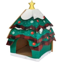 Frisco Holiday Log Cabin Cardboard Cat House & Frisco Holiday Christmas Tree Cardboard Cat House -Hot Sale Pet Supplies 986238 PT5. AC SS1800 V1698257734
