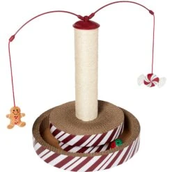 Frisco Holiday Santa Hat & Mistletoe Cat Tracks Cat Toy & Frisco Holiday Gingerbread Interactive Cat Scratcher Cat Toy With Catnip -Hot Sale Pet Supplies 986246 PT5. AC SS1800 V1698258405