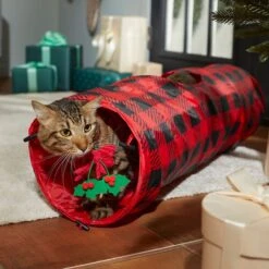 Frisco Holiday Buffalo Plaid Foldable Play Tunnel Cat Toy With Catnip & Frisco Holiday Festive Red Variety Pack Gift Box Cat Toy With Catnip, 14 Count -Hot Sale Pet Supplies 986262 PT4. AC SS1800 V1698258115