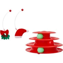 Frisco Holiday Santa Hat & Mistletoe Cat Tracks Cat Toy & Frisco Holiday Mice Cat Toy With Catnip, 5 Count -Hot Sale Pet Supplies 986278 PT3. AC SS1800 V1698258464